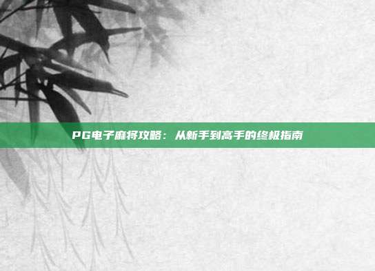 PG电子麻将攻略:从新手到高手的终极指南