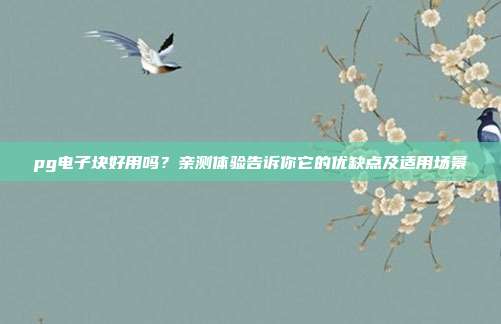 pg电子块好用吗？亲测体验告诉你它的优缺点及适用场景