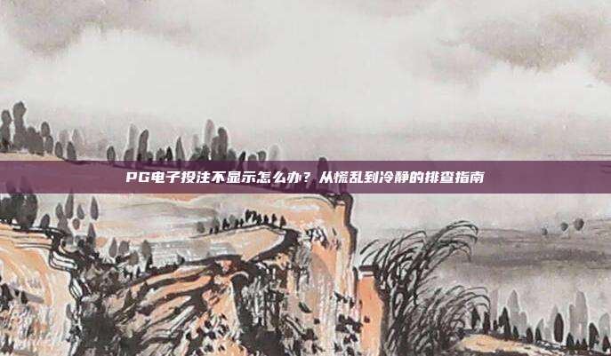 PG电子投注不显示怎么办?从慌乱到冷静的排查指南