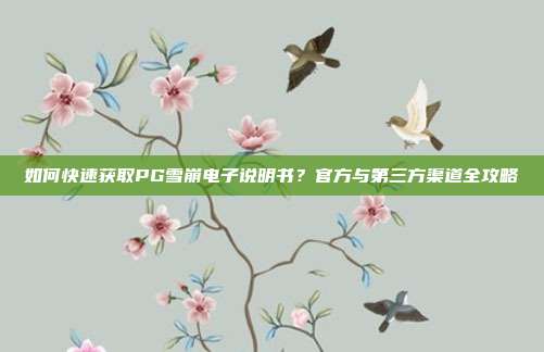 如何快速获取PG雪崩电子说明书?官方与第三方渠道全攻略