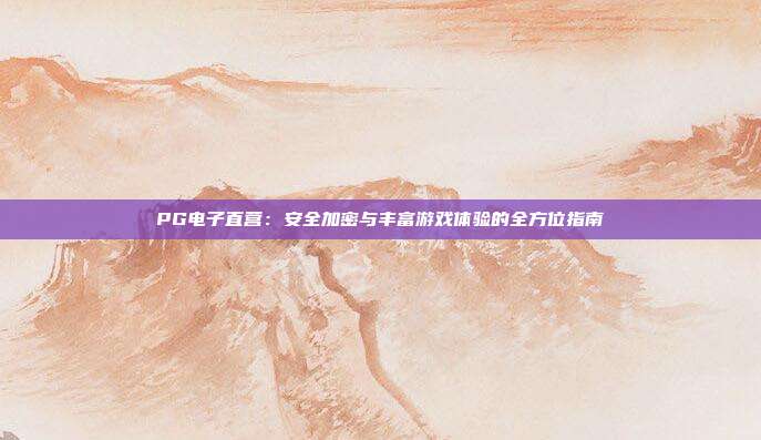 PG电子直营:安全加密与丰富游戏体验的全方位指南
